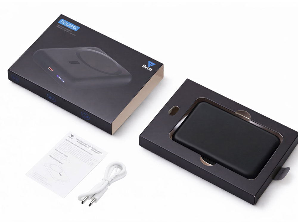 Магнитный внешний беспроводной аккумулятор Polarix, QC/PD, 10000 мАч