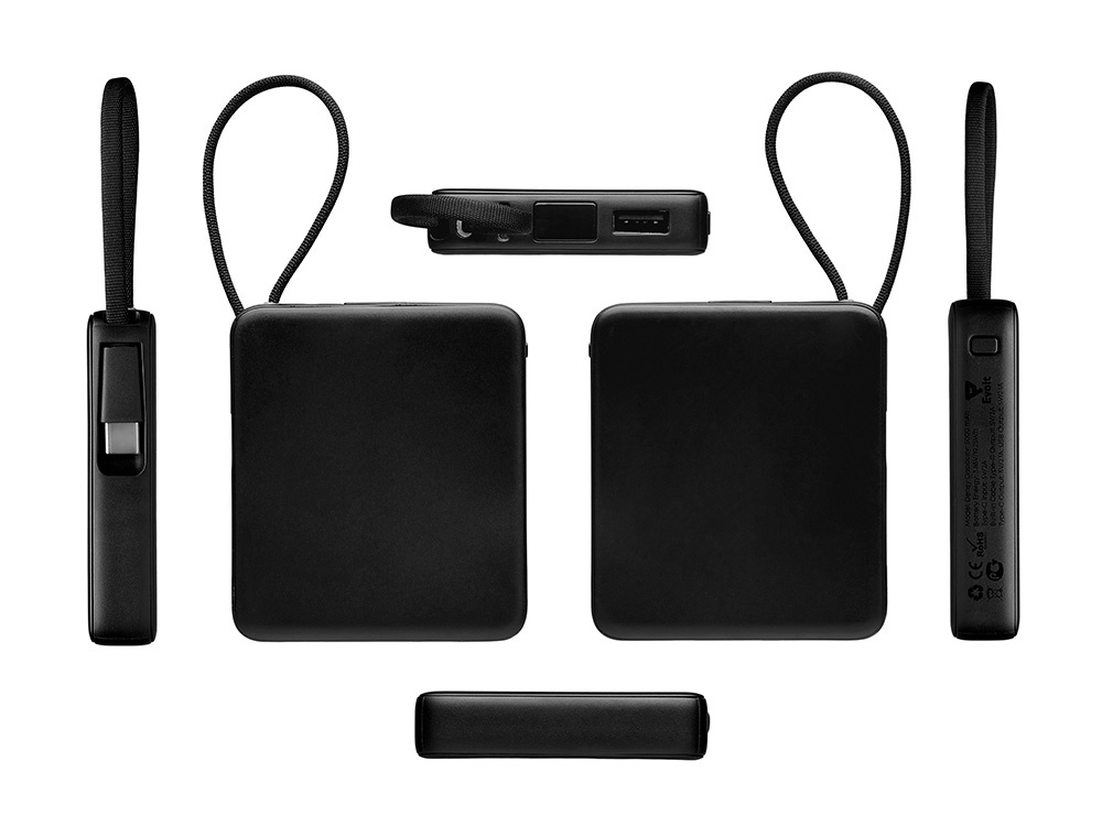 Внешний аккумулятор со встроенным кабелем USB-C Дэнси, 5000 мАч