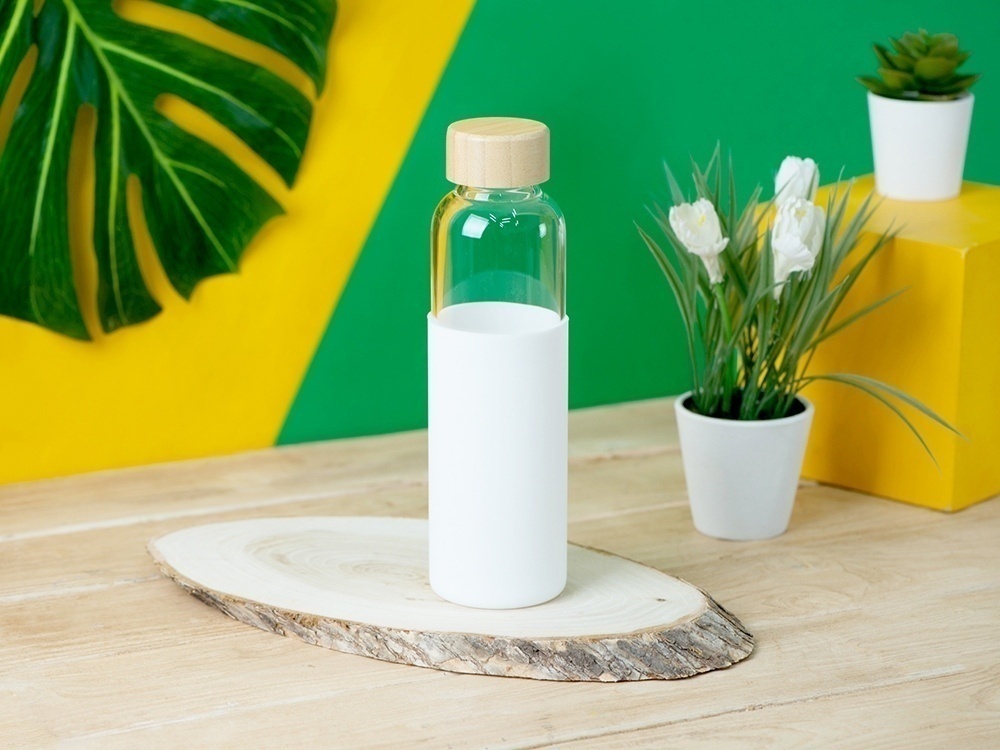 Стеклянная бутылка для воды в силиконовом чехле Refine