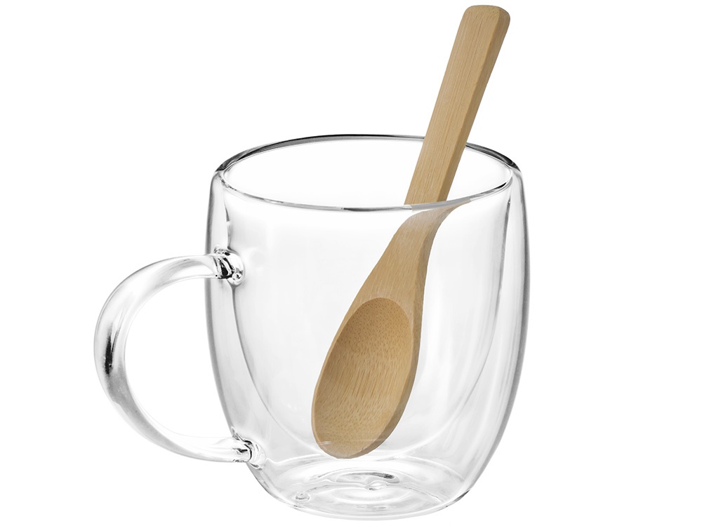 Кружка с двойными стенками на подставке с ложкой Teatrio