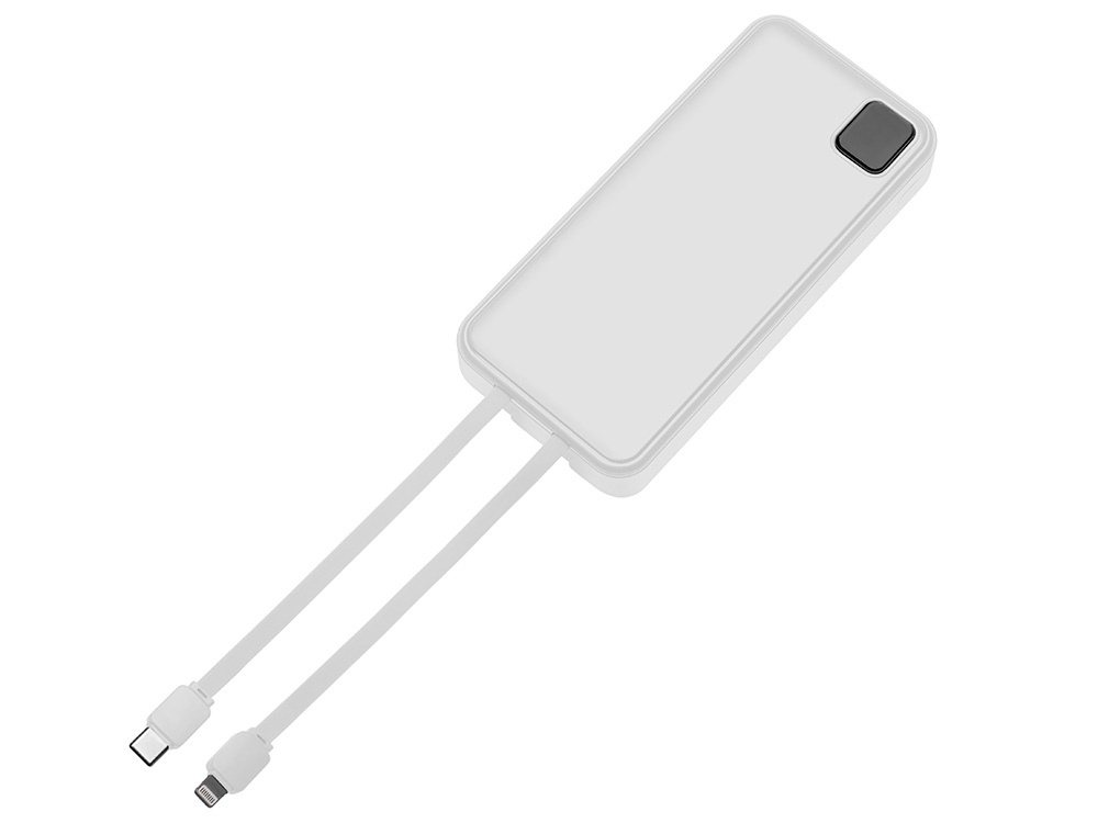 Внешний аккумулятор со встроенными кабелями Фрэйм Про, быстрая зарядка, 20000мач