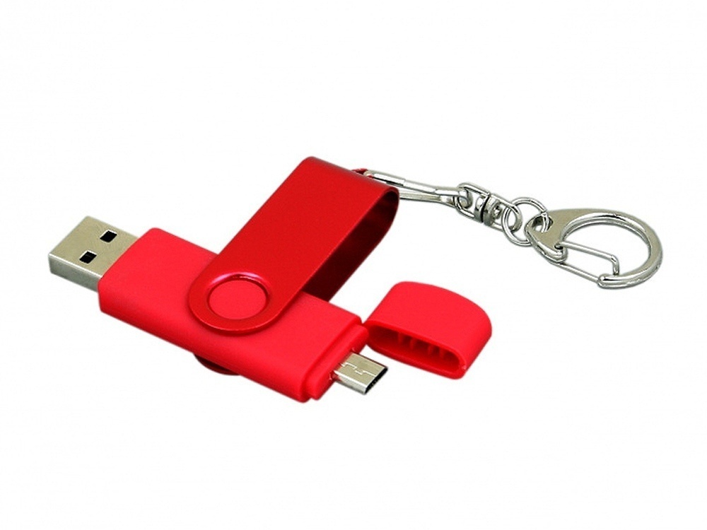 64 Гб USB 2.0 флеш-накопитель с вращающимся корпусом и Micro USB портом
